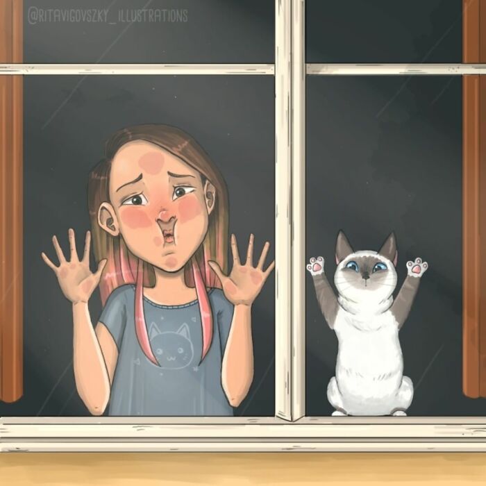 Artista mostra como é ter um gato em casa (52 fotos) 25