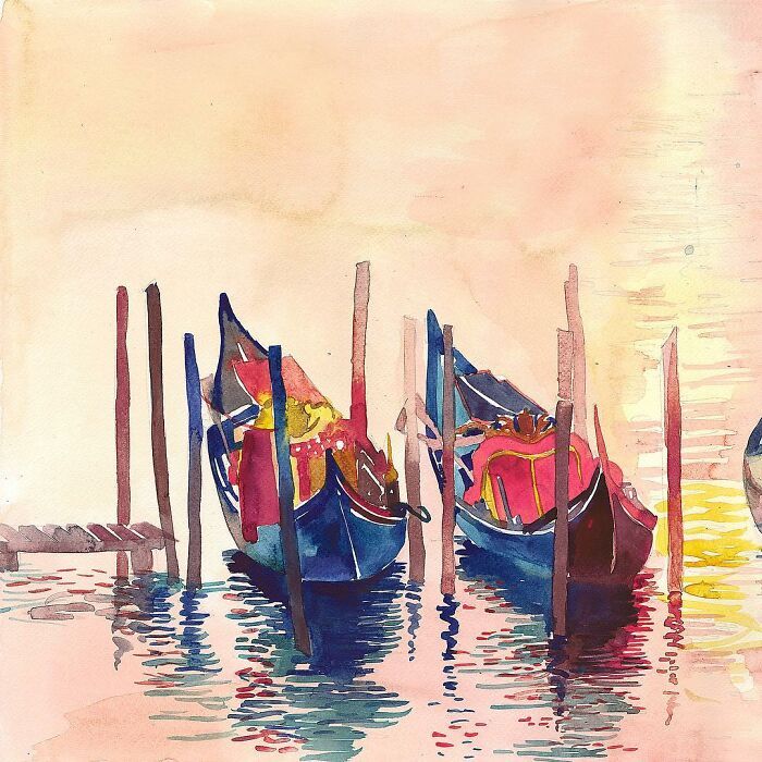 Eu sou um artista da Polônia e criei essas pinturas em aquarela de Veneza para mostrar sua beleza (21 fotos) 5