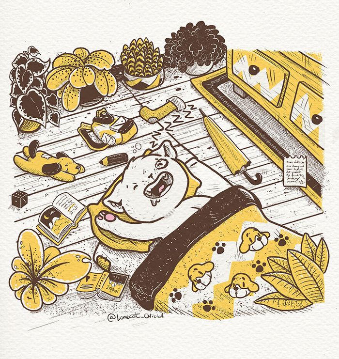 Ilustrações fofas com um gato introvertido que está apenas vivendo sua vida (29 fotos) 2