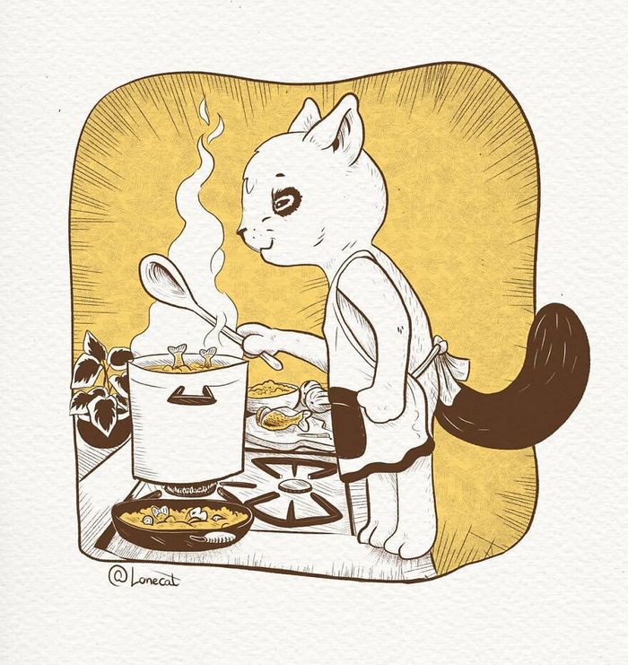 Ilustrações fofas com um gato introvertido que está apenas vivendo sua vida (29 fotos) 6