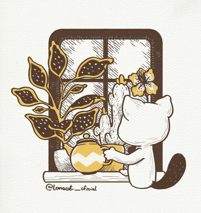 Ilustrações fofas com um gato introvertido que está apenas vivendo sua vida (29 fotos) 9