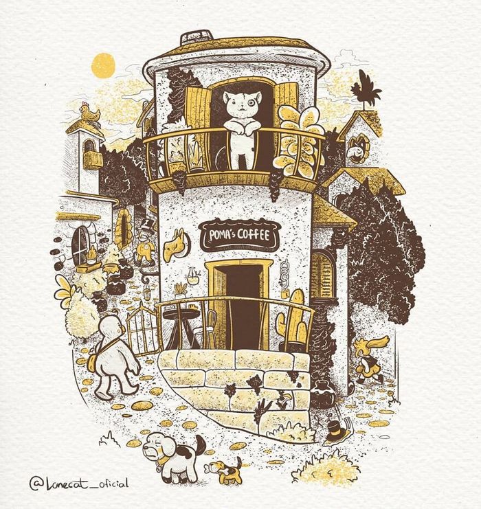 Ilustrações fofas com um gato introvertido que está apenas vivendo sua vida (29 fotos) 13