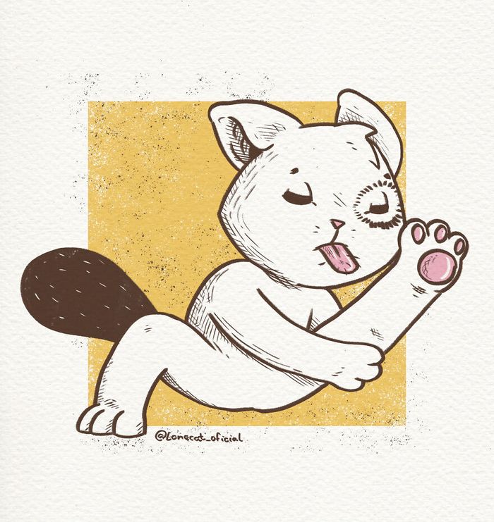 Ilustrações fofas com um gato introvertido que está apenas vivendo sua vida (29 fotos) 14