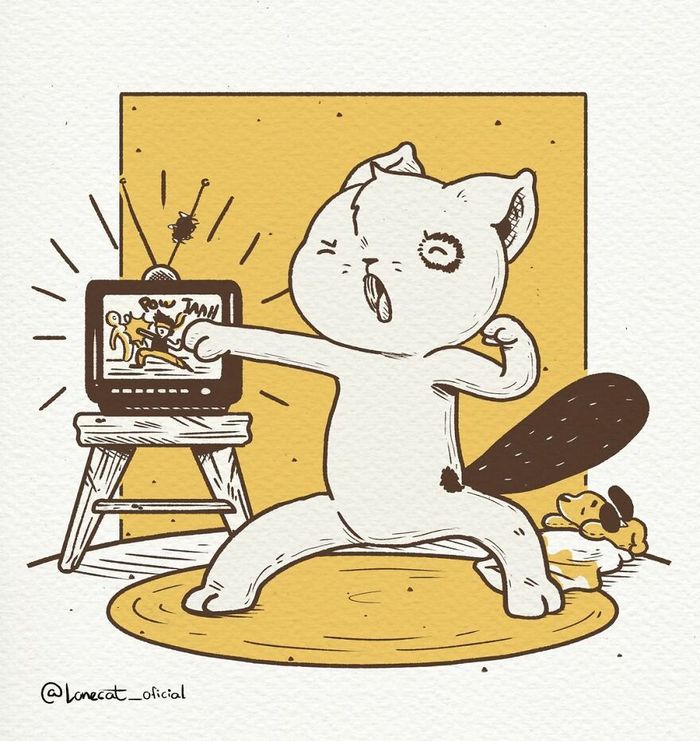 Ilustrações fofas com um gato introvertido que está apenas vivendo sua vida (29 fotos) 25