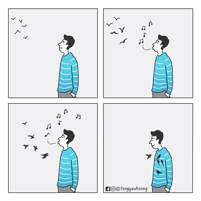 Sou ilustrador e designer gráfico e criei esses quadrinhos com finais inesperados (18 fotos) 17