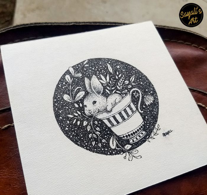 Transfiro minha imaginação para mini telas criando desenhos de pontos de tinta (29 fotos) 2