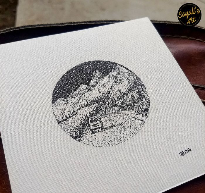 Transfiro minha imaginação para mini telas criando desenhos de pontos de tinta (29 fotos) 4