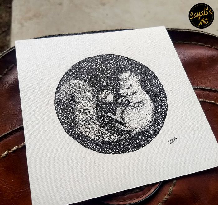 Transfiro minha imaginação para mini telas criando desenhos de pontos de tinta (29 fotos) 6