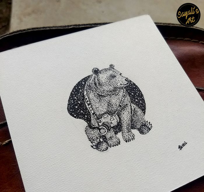 Transfiro minha imaginação para mini telas criando desenhos de pontos de tinta (29 fotos) 13