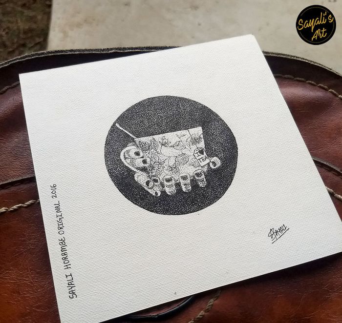 Transfiro minha imaginação para mini telas criando desenhos de pontos de tinta (29 fotos) 16