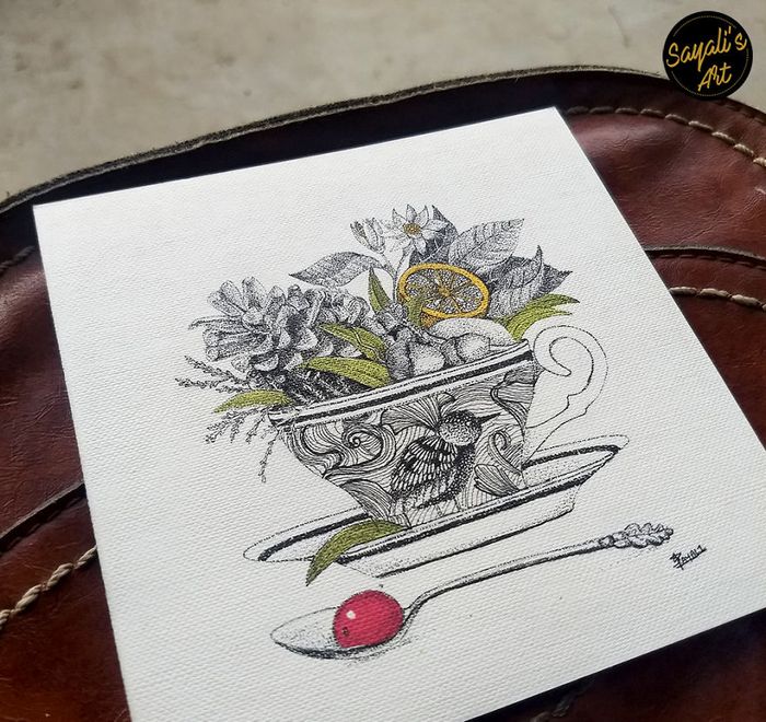 Transfiro minha imaginação para mini telas criando desenhos de pontos de tinta (29 fotos) 18