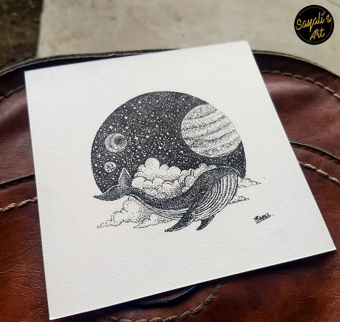 Transfiro minha imaginação para mini telas criando desenhos de pontos de tinta (29 fotos) 20