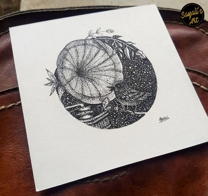 Transfiro minha imaginação para mini telas criando desenhos de pontos de tinta (29 fotos) 21