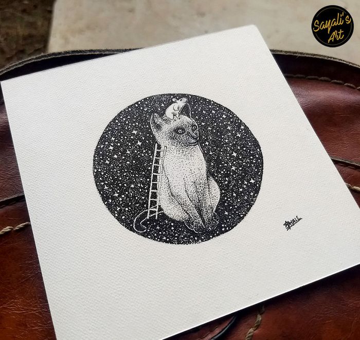 Transfiro minha imaginação para mini telas criando desenhos de pontos de tinta (29 fotos) 22