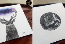 Transfiro minha imaginação para mini telas criando desenhos de pontos de tinta (29 fotos) 8