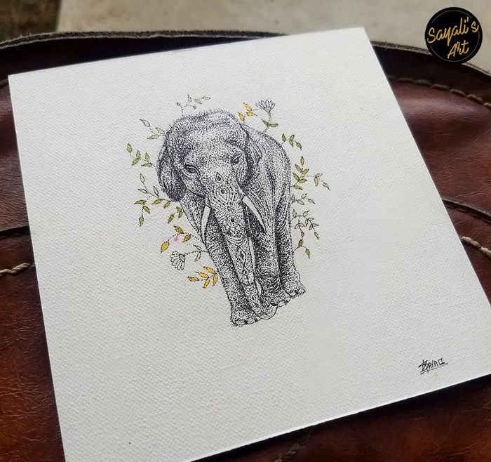 Transfiro minha imaginação para mini telas criando desenhos de pontos de tinta (29 fotos) 23