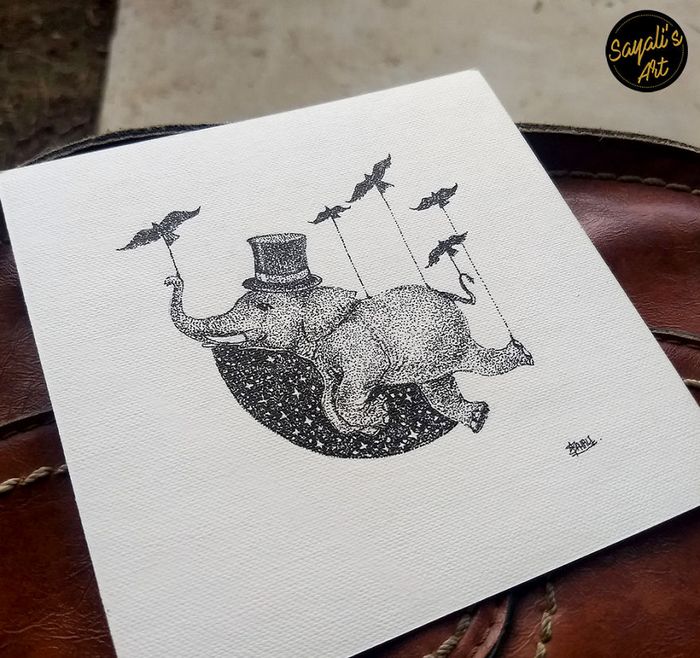 Transfiro minha imaginação para mini telas criando desenhos de pontos de tinta (29 fotos) 27