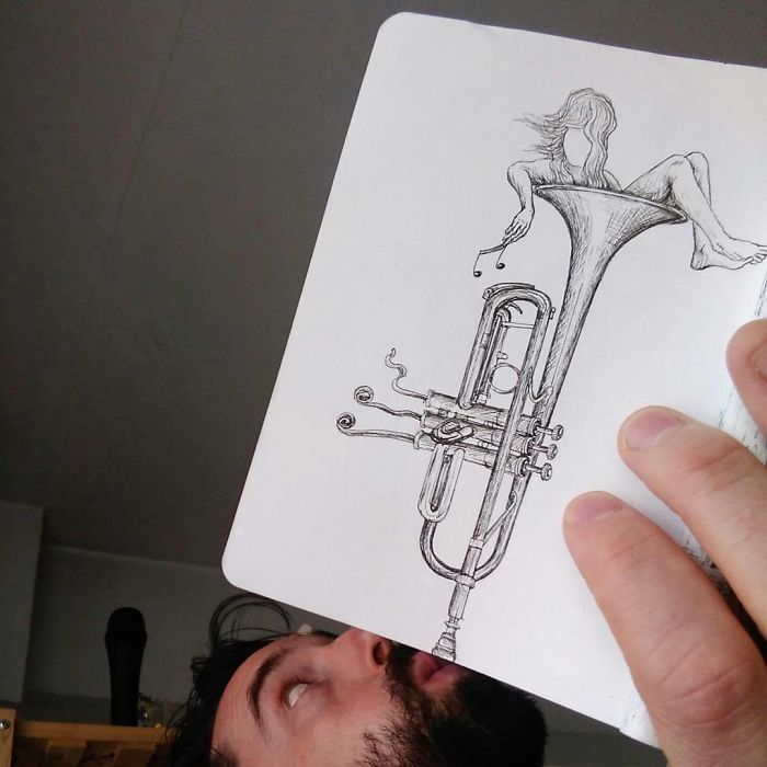 Artista completa coisas que encontra na rua com seus desenhos (31 fotos) 5