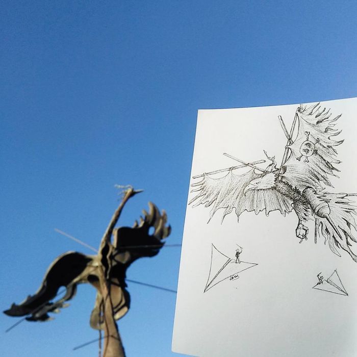 Artista completa coisas que encontra na rua com seus desenhos (31 fotos) 6