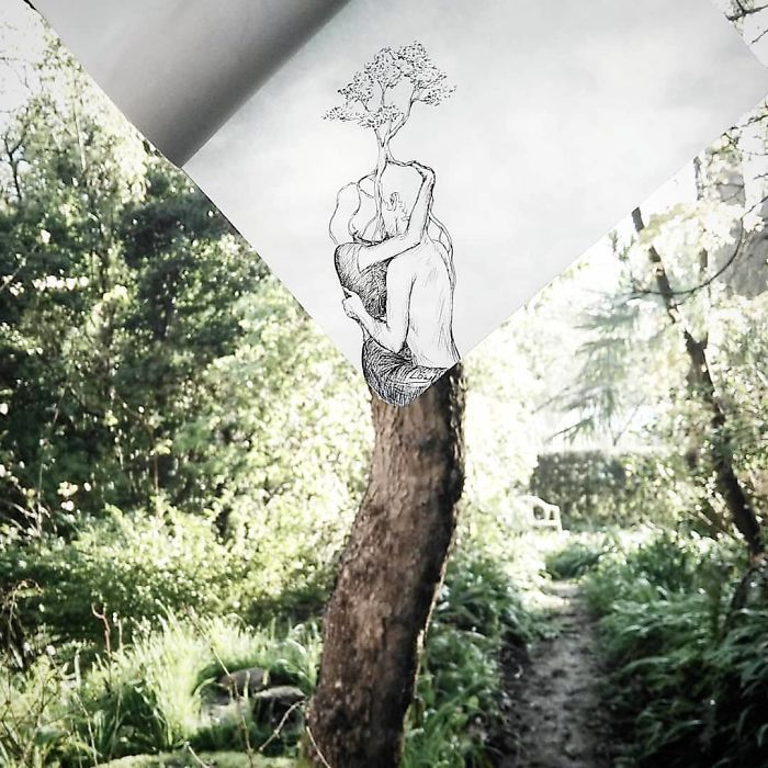 Artista completa coisas que encontra na rua com seus desenhos (31 fotos) 14