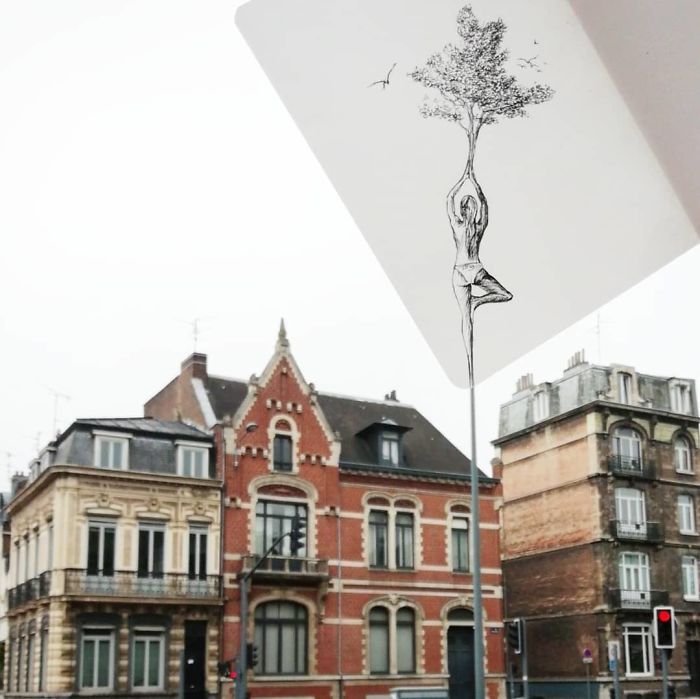 Artista completa coisas que encontra na rua com seus desenhos (31 fotos) 16