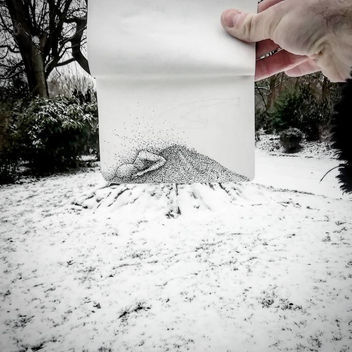 Artista completa coisas que encontra na rua com seus desenhos (31 fotos) 17