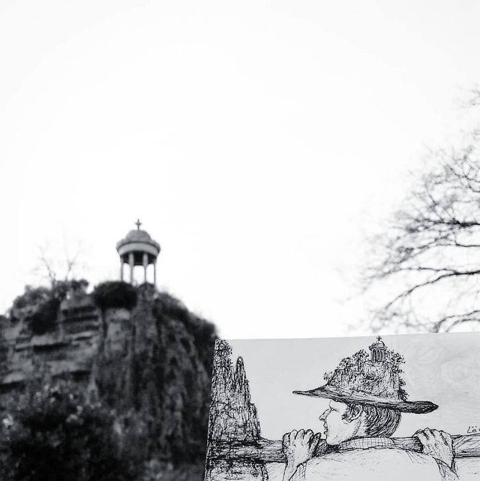 Artista completa coisas que encontra na rua com seus desenhos (31 fotos) 20