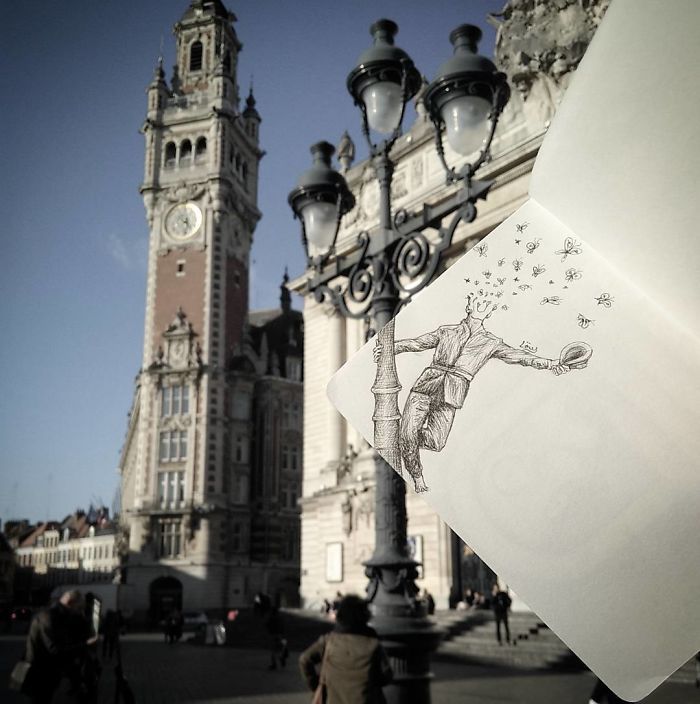 Artista completa coisas que encontra na rua com seus desenhos (31 fotos) 30