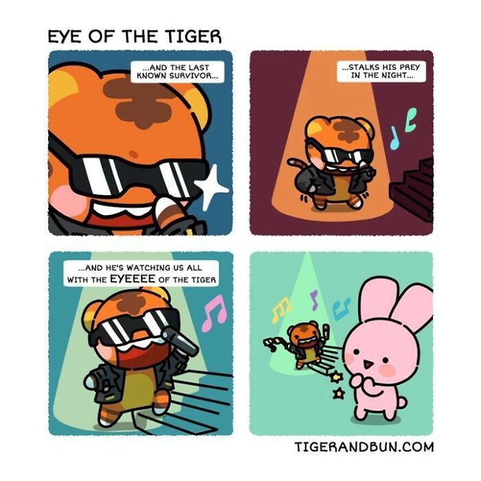 Artista cria quadrinhos sobre um tigre e um coelho inspirado na sua vida (30 fotos) 13