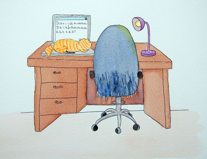 40 ilustrações divertidas que mostram as vantagens de viver com um gato 8