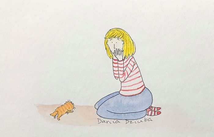 40 ilustrações divertidas que mostram as vantagens de viver com um gato 14