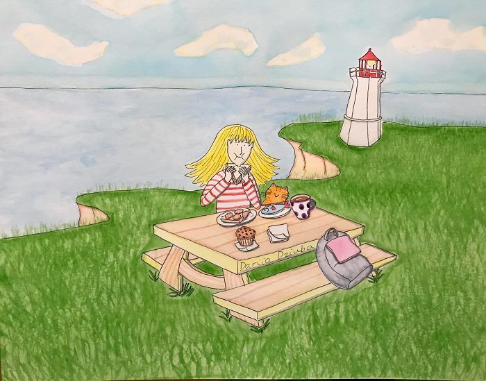 40 ilustrações divertidas que mostram as vantagens de viver com um gato 17