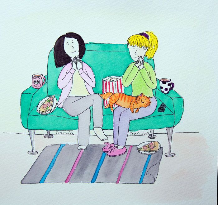 40 ilustrações divertidas que mostram as vantagens de viver com um gato 19