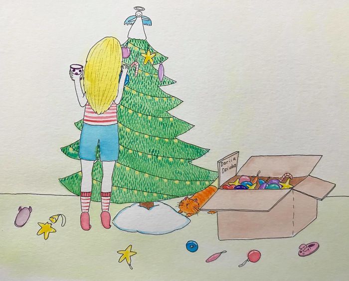 40 ilustrações divertidas que mostram as vantagens de viver com um gato 22