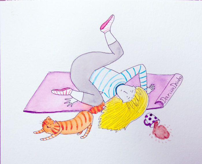 40 ilustrações divertidas que mostram as vantagens de viver com um gato 23