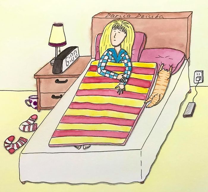 40 ilustrações divertidas que mostram as vantagens de viver com um gato 32