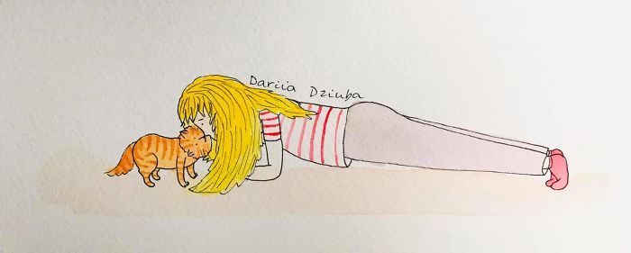 40 ilustrações divertidas que mostram as vantagens de viver com um gato 35