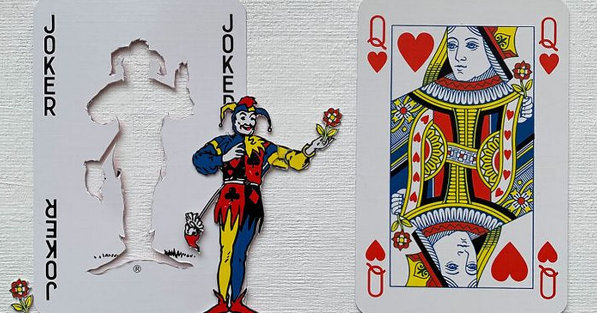 Artista faz colagens de cartas de baralho para mostrar cenas de amor, perda e outras emoções (15 fotos)