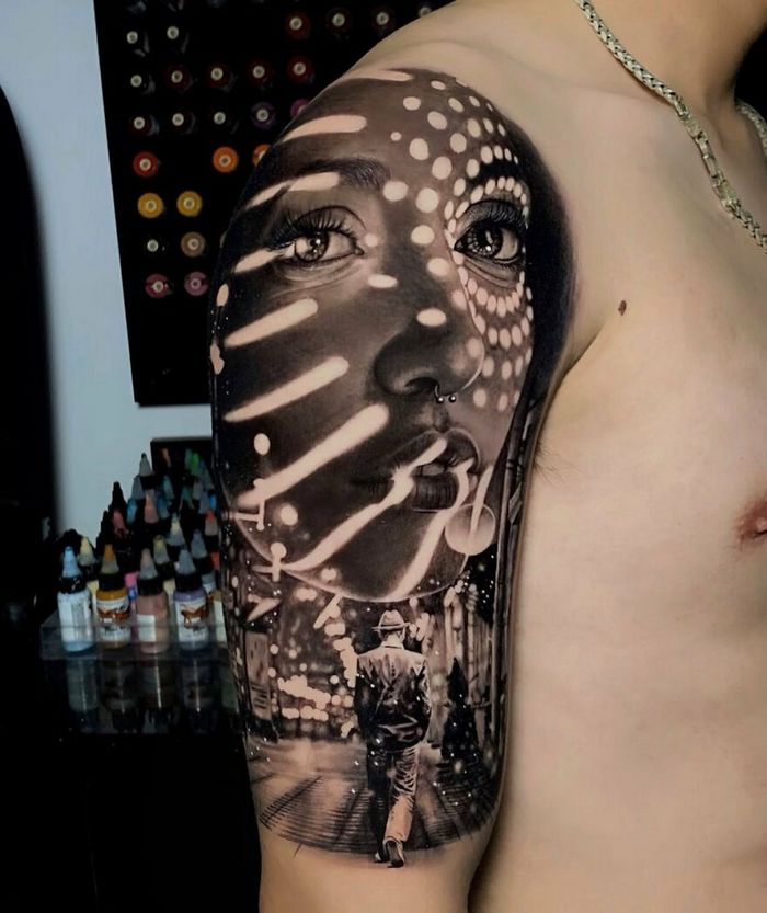 Artista faz tatuagens que parecem ter sido impressas na pele (42 fotos) 41