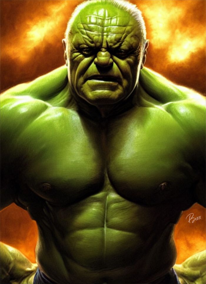 38 celebridades transformada em suas versão Hulk 17