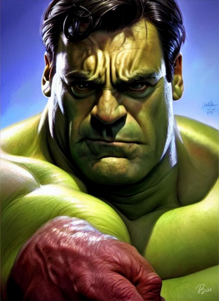 38 celebridades transformada em suas versão Hulk 18