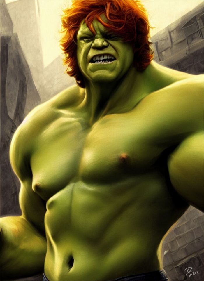 38 celebridades transformada em suas versão Hulk 25