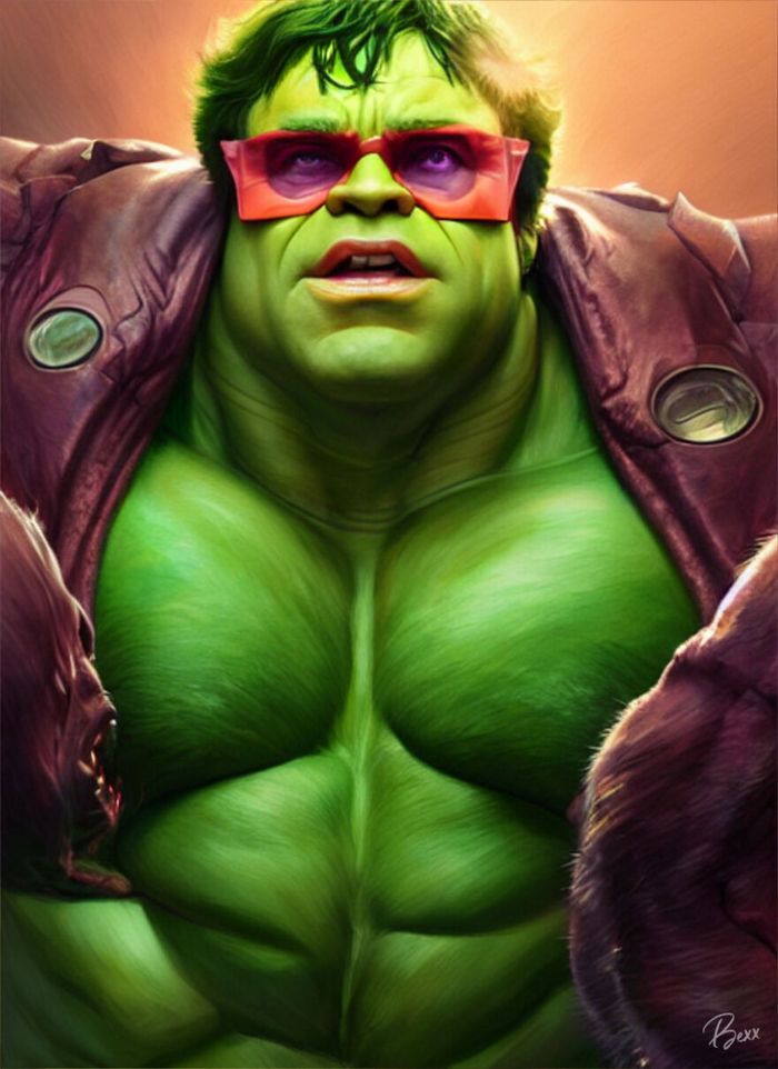 38 celebridades transformada em suas versão Hulk 26