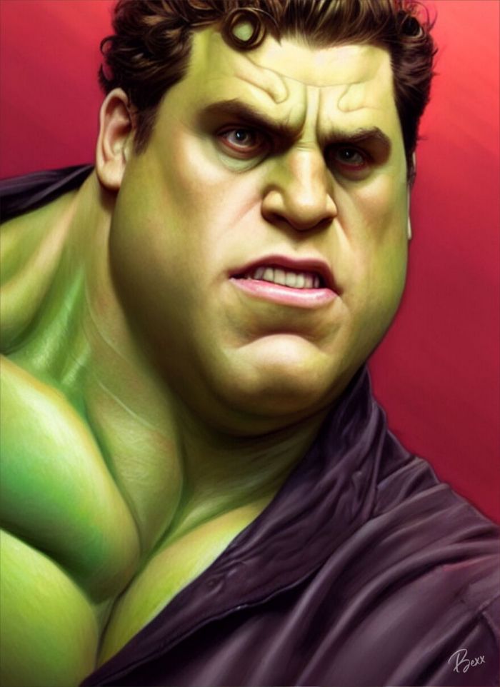 38 celebridades transformada em suas versão Hulk 27