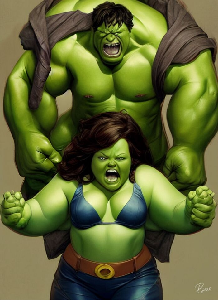38 celebridades transformada em suas versão Hulk 28