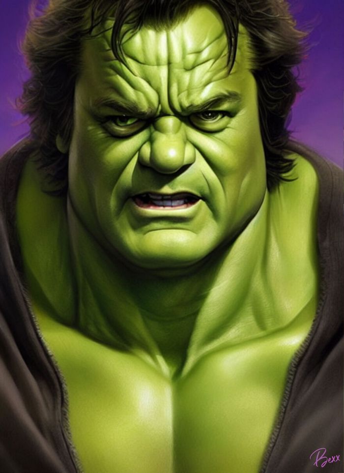 38 celebridades transformada em suas versão Hulk 34