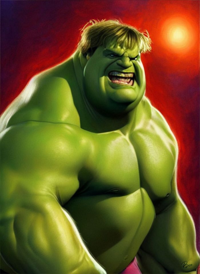 38 celebridades transformada em suas versão Hulk 37