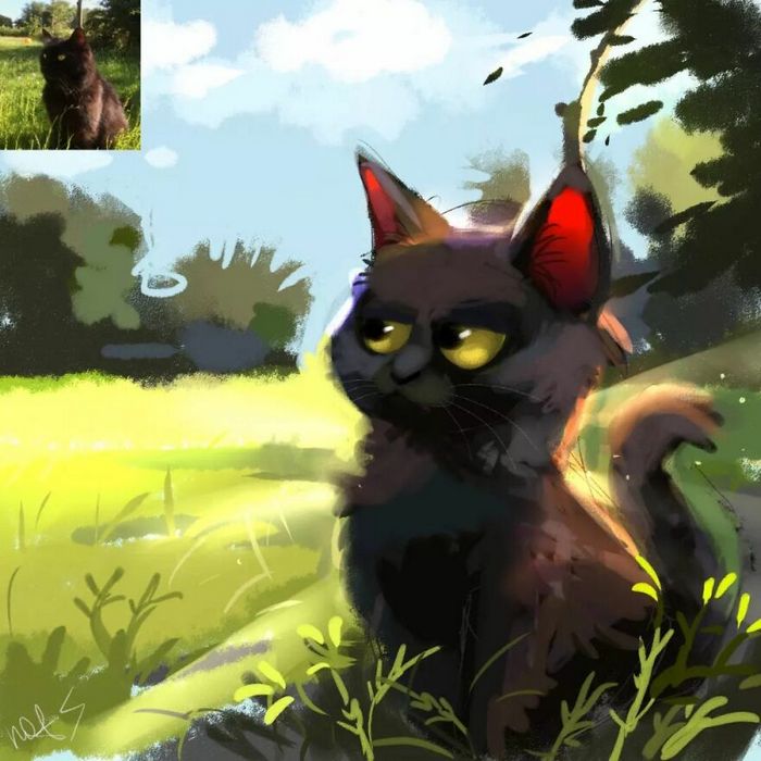 33 ilustrações fofas com base em fotos de animais de estimação felizes 12