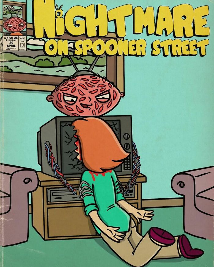 42 ilustrações mais assustadoras de desenhos animados que viraram slasher 11