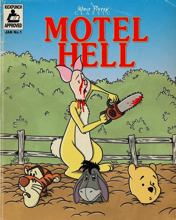 42 ilustrações mais assustadoras de desenhos animados que viraram slasher 39